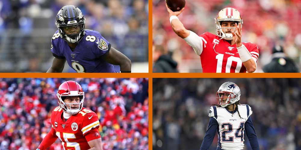 Lamar Jackson, Patrick mahomes, Jimmy Garoppolo, Stephon Gilmore