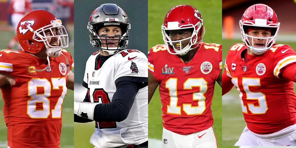 Travis Kelce - Tom Brady - Tyreek Hill - Patrick Mahomes