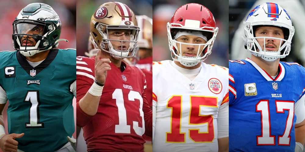 Jalen Hurts, Brock Purdy, Patrick Mahomes, Josh Allen