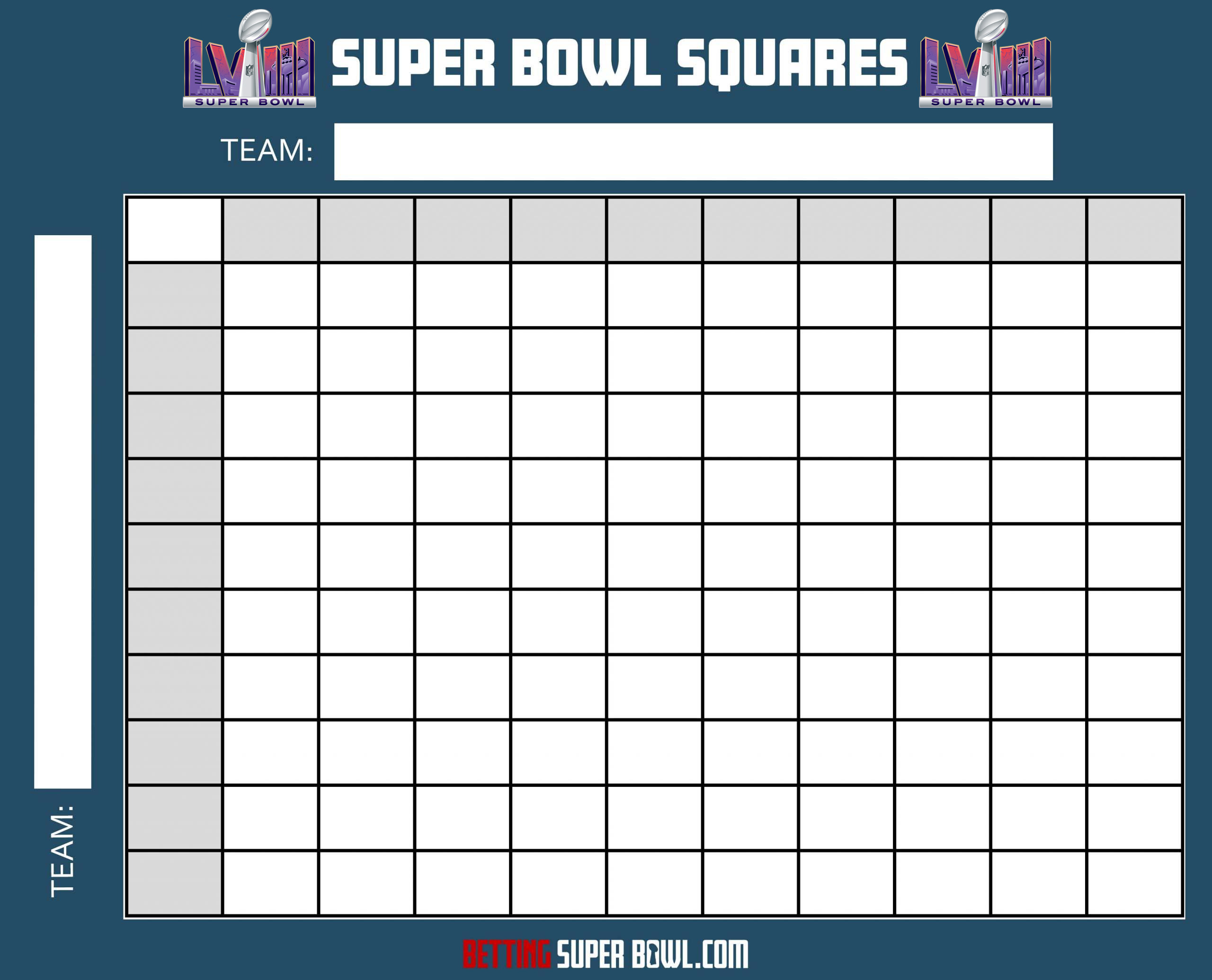 Super Bowl 57 Squares