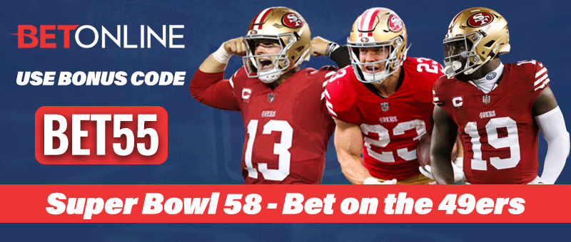 Bet on the San Francisco 49ers in Super Bowl 58 at BetOnline Sportsbook